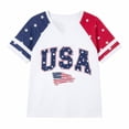 thumbnail image 4 of Wxolcjlv 250th Anniversary Patriotic Tee Womens USA Star Graphic V-Neck Short Sleeve Patriotic Tee for Celebration Holiday Daily Wear, 4 of 4