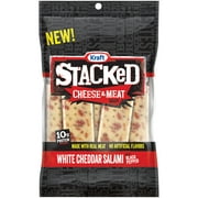 Kraft Stacked White Cheddar Salami with Black Pepper Cheese & Meat Snack 5 - 1.6 oz Packs