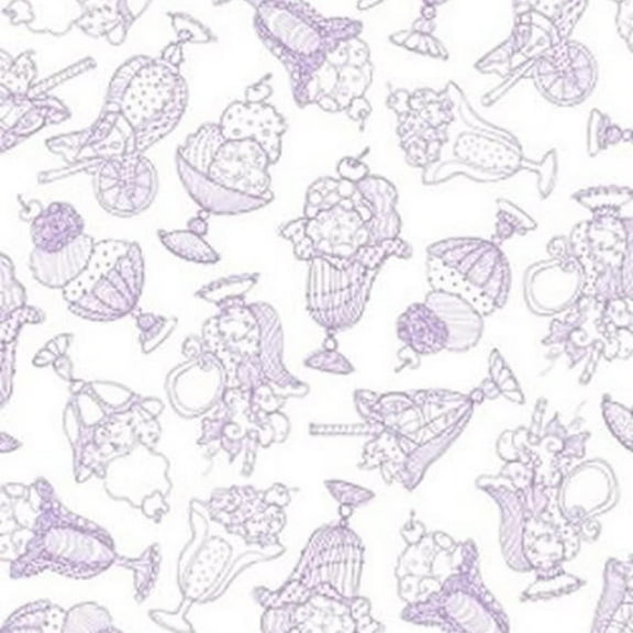 Lavender Sundae Sweetie Loralie 100% Cotton Fabric Sold by The Yard