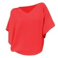thumbnail image 4 of Yigetop Womens Shirts, Weekeen Top Take A Chance Top Bat Wing Tops for Women Knit Tops for Women Summer V Neck T Shirts for Summer Shirts for Women Red 4XL, 4 of 4