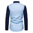 thumbnail image 5 of Men's Long Sleeve Dress Shirt Retro Slim Fit Asymmetric Button Stand Blouses Irregular Hem Business Golf Tops, 5 of 10