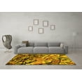thumbnail image 3 of Ahgly Company Machine Washable Indoor Square Oriental Yellow Industrial Area Rugs, 7' Square, 3 of 4
