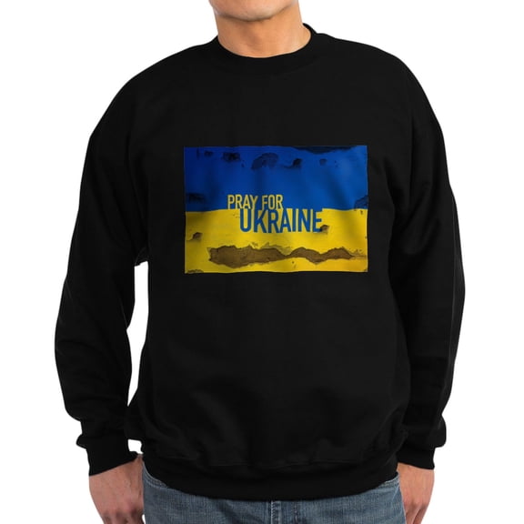 CafePress - Pray For Ukraine Sweatshirt, Stand With Sweatshirt - Classic Crew Neck Sweatshirt