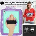 thumbnail image 3 of ELEHOLD Rugged Case for iPad Air 11 inch 2024/iPad Air 4th 5th Gen 3-Layer Hybrid Muti-Functional Case with 360° Rotating Kickstand Handstrap Crossbody Shoulder Strap Shockproof Case, Purple + Mint, 3 of 7