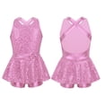 thumbnail image 3 of Traje de Ballet para niñas, vestido de tutú con leotardo de gimnasia con lentejuelas y cuello Halter, faldas de práctica de danza contemporánea, vestido de baile tutú de bailarina, 3 of 5
