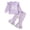 Purple, variant on Newborn Baby Girls Flare Pants 2PCS Outfit Ruffle Letter Printed Sweatshirts Bell Bottoms Girls Cute Spring Fall Set 3M-3T