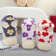 thumbnail image 3 of Ropa para mascotas, ropa para perros, ropa de otoño e invierno, ropa para mascotas de gato de peluche, ropa de invierno con flores de cinco hojas y vellón, 3 of 5