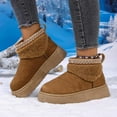 thumbnail image 4 of Mostsola Platform Snow Boots for Women Round Toe Ankle Boots Winter Warm Cozy Fuzzy Slippers, 4 of 9