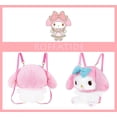 thumbnail image 5 of Mochila de muñecos de peluche de conejo My Melody de dibujos animados de Anime, bolsa para niñas Kawaii Lolita JK, regalos de cumpleaños, color rosa oso de fresa Electrónica, 5 of 5