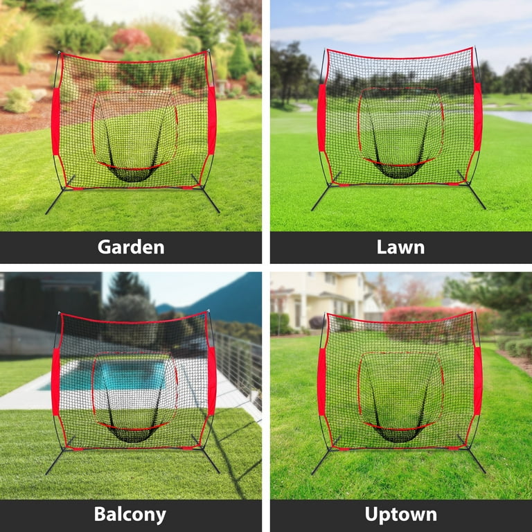 ZenSports 7'x7' Baseball Softball Practice Net, Pitching Throwing