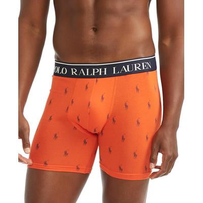Polo Ralph Lauren Men's Stretch Jersey Boxer Briefs - Orange/Navy Pony