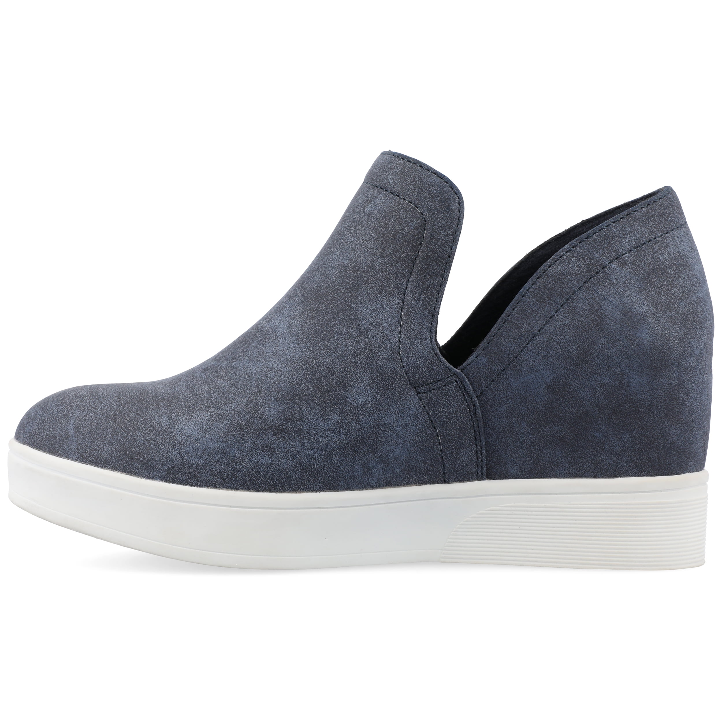 Journee Womens Cardi Round Toe Slip On Wedge Sneakers, Widths Available