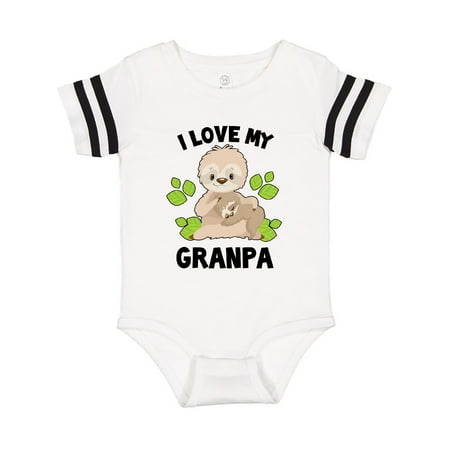 

Inktastic Cute Sloth I Love My Granpa with Green Leaves Gift Baby Boy or Baby Girl Bodysuit