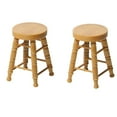 thumbnail image 1 of SHISUYAN 2Pcs Dollhouse Round Wooden Stool Toy Mini Furniture Micro Stool Adornment, 1 of 8