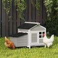 thumbnail image 2 of PawHut Wooden Chicken Coop, Rabbit Hutch with Nesting Box, 36" x 25" x 27", 2 of 10