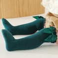thumbnail image 5 of NAISIBABY Toddler Girls Socks, Cotton Stretch Mid Tube Socks Cute Bow Kids Uniform Long Socks Green 2T, 5 of 6