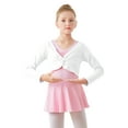 thumbnail image 3 of Daydance Girl's Dance Crop Tops Ballet Wrap Shrug Tops Long Sleeve, 3 of 6