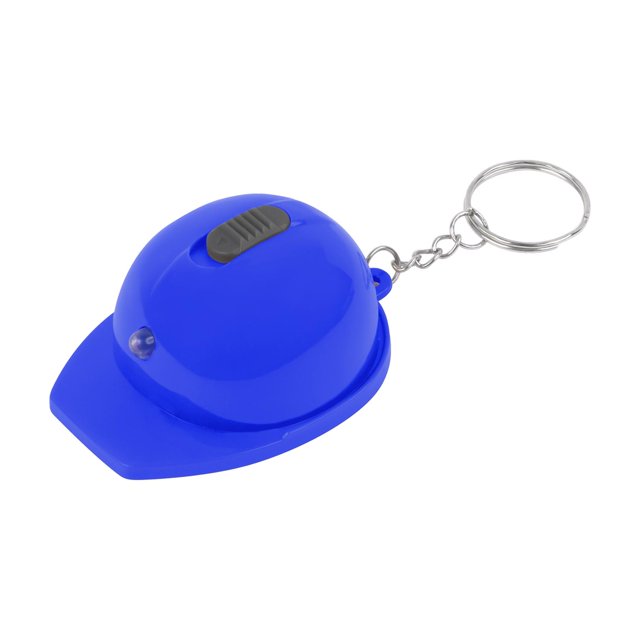 Llavero en forma de casco con luz LED destapador-Arán azul 3.1 x 5.7 x 3.1