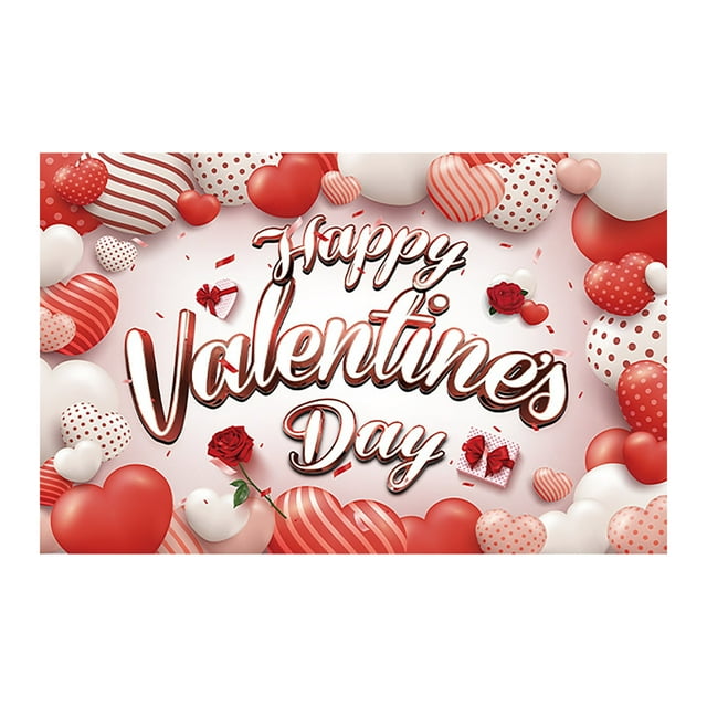 zhangmingg Happy Valentine's Day Party Decoration Banner Curtain for Festive Celebration and
