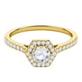 thumbnail image 2 of Aonejewelry 0.50 Ct. Ttw Octa-Halo Diamond Wedding Engagement Ring In 10k Solid Yellow Gold, 2 of 4