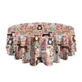 thumbnail image 5 of Boston Terrier Dogs with Pioneer Flower Round Tablecloth 60"x60",Wrinkle Wipeable Table Cloth for Kitchen Dining Room Picnic Patio Party, 5 of 6