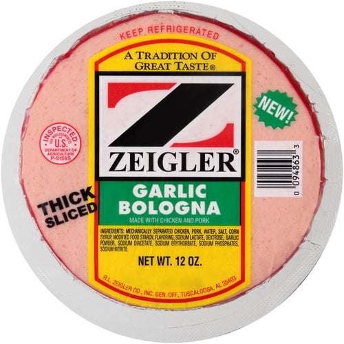 Zeigler Thick Sliced Garlic Bologna, 12 Oz.