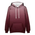 thumbnail image 3 of MELDVDIB Mens Hoodies Outdoor Sport Gym Oversized Hooded Sweatshirt Fashion Casual Gradient Stretch Comfy Long Sleeve Pullover Tops with Pocket Wine L, 3 of 5