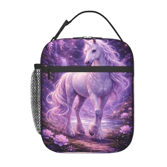 Mystical Unicorn Art Lunch Bag Portable Thermal Lunch Box for Men and Women