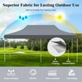 thumbnail image 4 of Patiojoy 10 x 20FT Pop-up Canopy Tent Folding Instant Sun Shelter w/ 3 Adjustable Heights Carrying Bag 12 Stakes & 6 Ropes Heavy-Duty Outdoor Commercial Tent for Patio Grey, 4 of 10