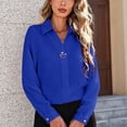thumbnail image 4 of Hilenly Dress Shirts for Women Long Sleeve Button Down Shirts Collared V Neck Office Tops Business Casual Outfits, 4 of 9