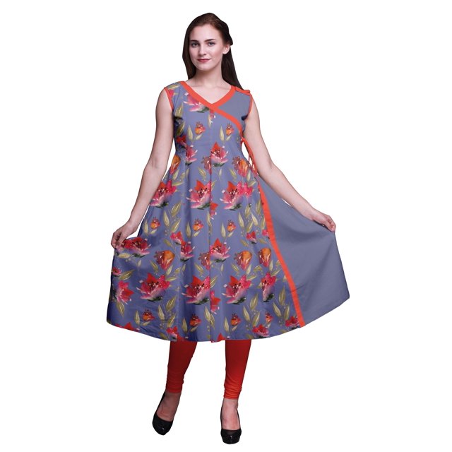 Bimba Kurtas pour Femmes Imprimé Sans Manches Tunique d'Été