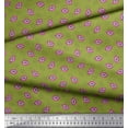 thumbnail image 2 of Soimoi Green Rayon Crepe Fabric Monster Lips & Teeth Face Print Sewing Fabric Yard 46 Inch Wide, 2 of 3