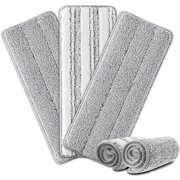 Flat Mop Pads, 3 Pack 13" X 4.9" Microfiber Mop Pad/Refill/Head, Mop Pads Washable Microfiber Squeeze Cleaning Mop Heads Replacement - White and Grey