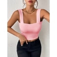 thumbnail image 4 of Women'S Sleeveless Skinny Basic Strappy Crop Tank Tops 2025 Pink L, 4 of 7