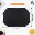 thumbnail image 6 of VCVCOO Heat Resistant Leather Placemats Set of 4 Waterproof Wipeable Washable PU Table Mats, Easy to Clean Anti-Slip Place Mats for Kitchen Dining 12x18 inch, Black, 6 of 11