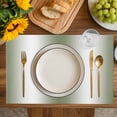 thumbnail image 4 of Sage Green White Ombre Placemats Set of 6, Abstract Art Modern Green Gradient Placemats for Dining Table, Place Mats for Kitchen Tabletop, Waterproof Wipeable Dining Table Mats Set, 4 of 9