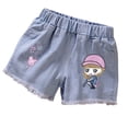 thumbnail image 2 of ATOGUTA Girls Jean Shorts High Waisted Straight Leg Summer Jeans Shorts Blue, Size 3T-13, 2 of 3