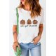 thumbnail image 2 of ABPHQTO Camiseta blanca de manga corta con estampado de calabaza Let's Get Smashed para mujer, 2 of 5
