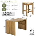 thumbnail image 5 of Euroco 5-Piece Acacia Wood Outdoor Bar Set with Cushions – Patio Bar Table and Stools, 5 of 9