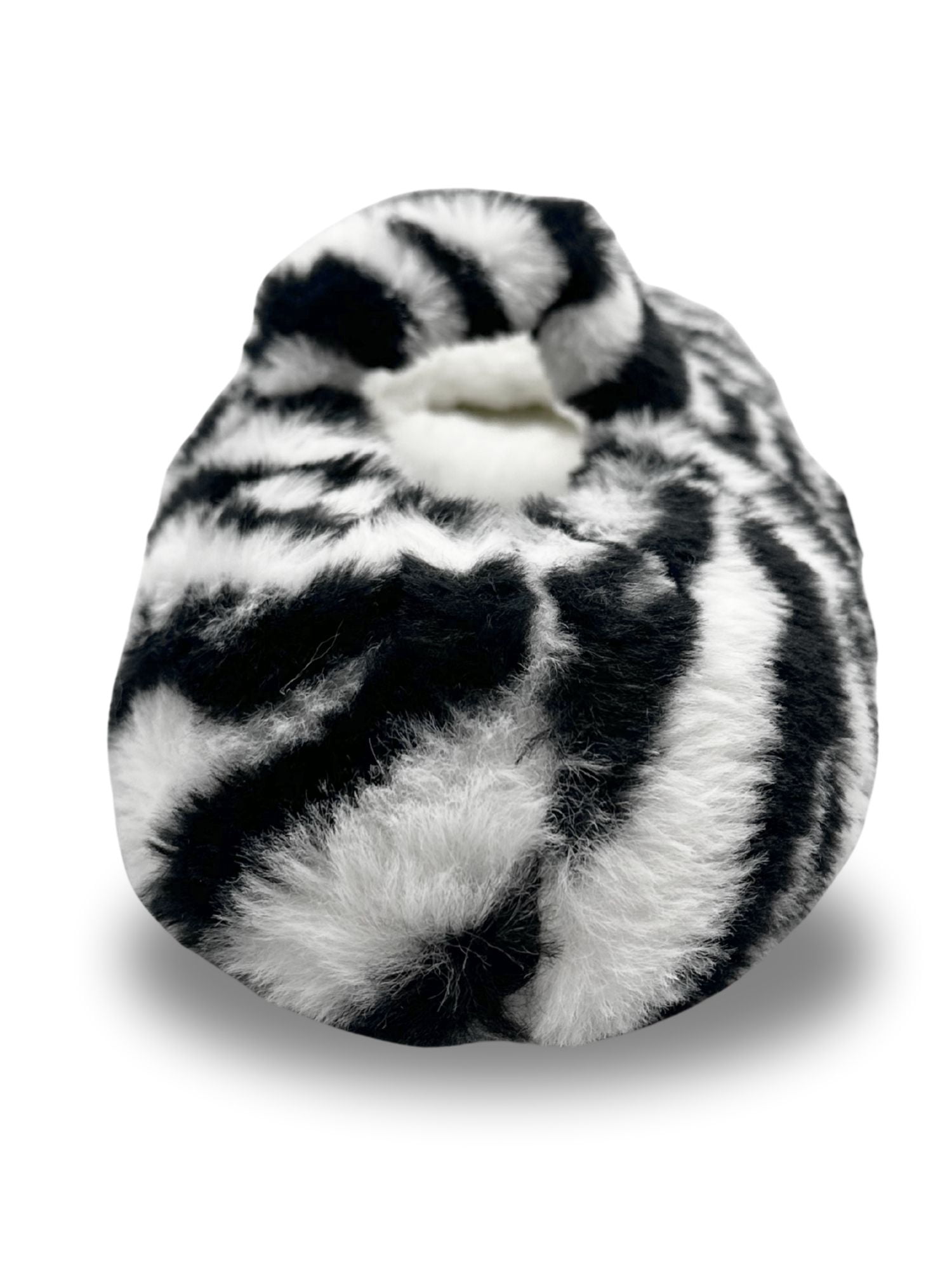 Fuzzy Babba Women's Faux Fur Zebra Mary Jane Slipper Socks, 1-Pack, Shoe Sizes 7-9.5