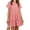 Pink, variant on Floral Printed Womens Ruffles Boho Babydoll Loose Swing Casual Short Mini T-Shirt Dress