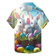 thumbnail image 4 of RTKFRFL Men’s Easter Egg Graphic Button Down Shirt Short Sleeve Casual Party Shirt, 4 of 5