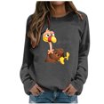 thumbnail image 1 of EHQJNJ Sweat-Shirt Marron pour Femmes, Manches Longues, Col Rond, Décontracté, Graphique Western Bleu Clair, 1 of 4