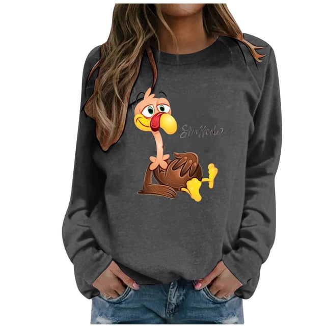 EHQJNJ Sweat-Shirt Marron pour Femmes, Manches Longues, Col Rond, Décontracté, Graphique Western Bleu Clair