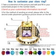 thumbnail image 3 of Ccjcinata Customized Sterling Silver High School and College Class Ring Square birthstone pride ring graduation rings for men Classic Collection Fully Personalized (Sterling Silver - Gold Plated), 3 of 10