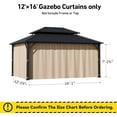 thumbnail image 4 of Modern Shade 12'x16' Gazebo Curtain Replacement, Flame-Retardant Waterproof for Patio Backyard, Khaki (Curtain Only), 4 of 5