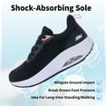 thumbnail image 4 of Womens Walking Shoes with Arch Support Orthotic Sneakers for Plantar Fasciitis Heel and Foot Pain Relief Tennis Black Size 9.5, 4 of 7
