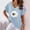 1_Blue, variant on Linen Shirt Women Cotton Short Sleeve Blouses V Neck Collared Summer Beach Tops Dress Shirts Casual Loose Roll Up T-Shirt for Leggings Workout Yoga Gym Tops