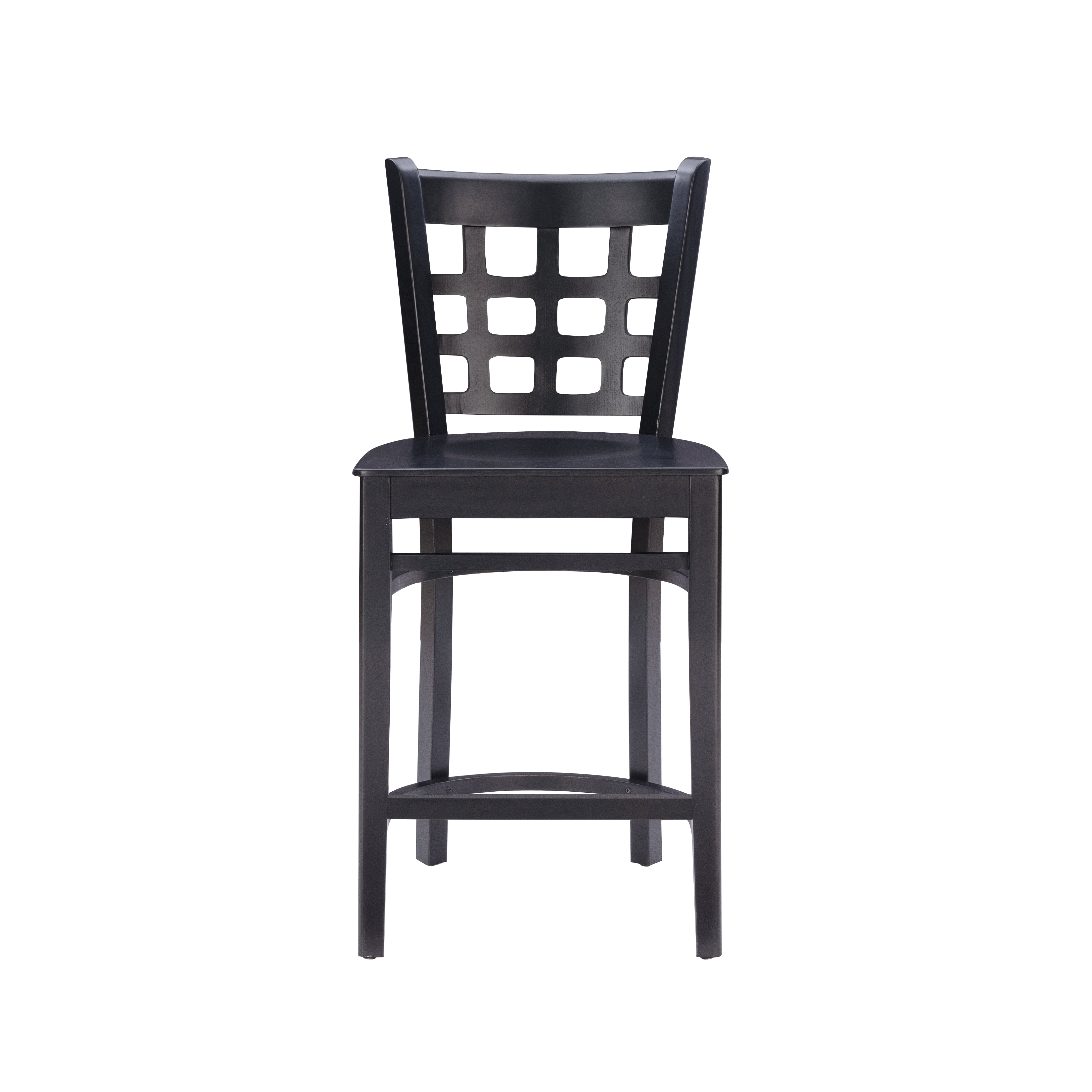 Linon Neville 24" Wood Counter Stool Set, Black Finish, Indoor Use, Set of 2