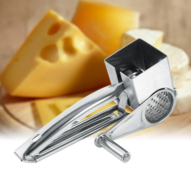 Rdeghly Râpe rotative de cuisine artisanale, râpe à fromage en acier  inoxydable, multifonctionnelle Râpe à fromage rotative de cuisine  artisanale en acier inoxydable 1 tambour Slice Shred Tool 